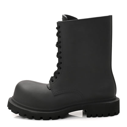 Balenciaga Rubber Mens Steroid Lace Up Boots 41 Black 1 of 10
