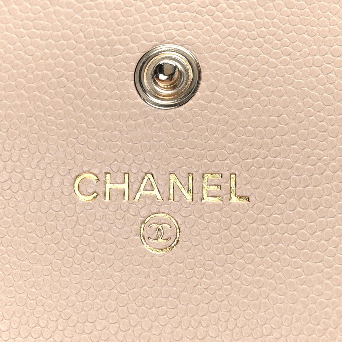 Caviar Pearl Quilted Coco Candy Wallet Beige