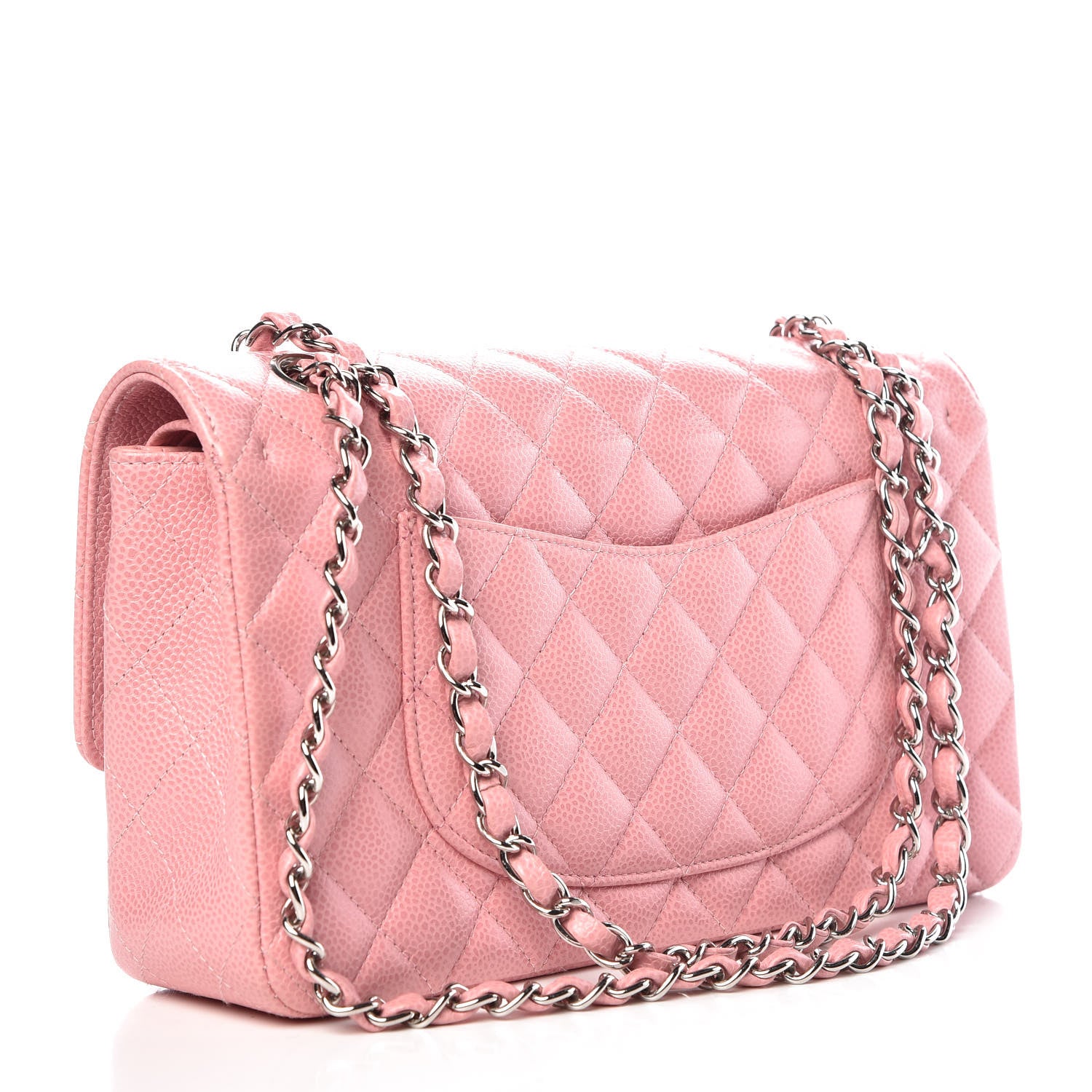 Chanel Caviar Quilted Medium Double Flap Pink 3 of 10