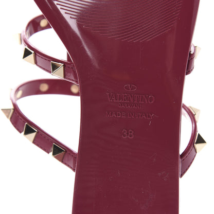 Valentino Garavani PVC Jelly Rockstud Caged Flat Thong Sandals 38 Deep Cyclamin 8 of 8