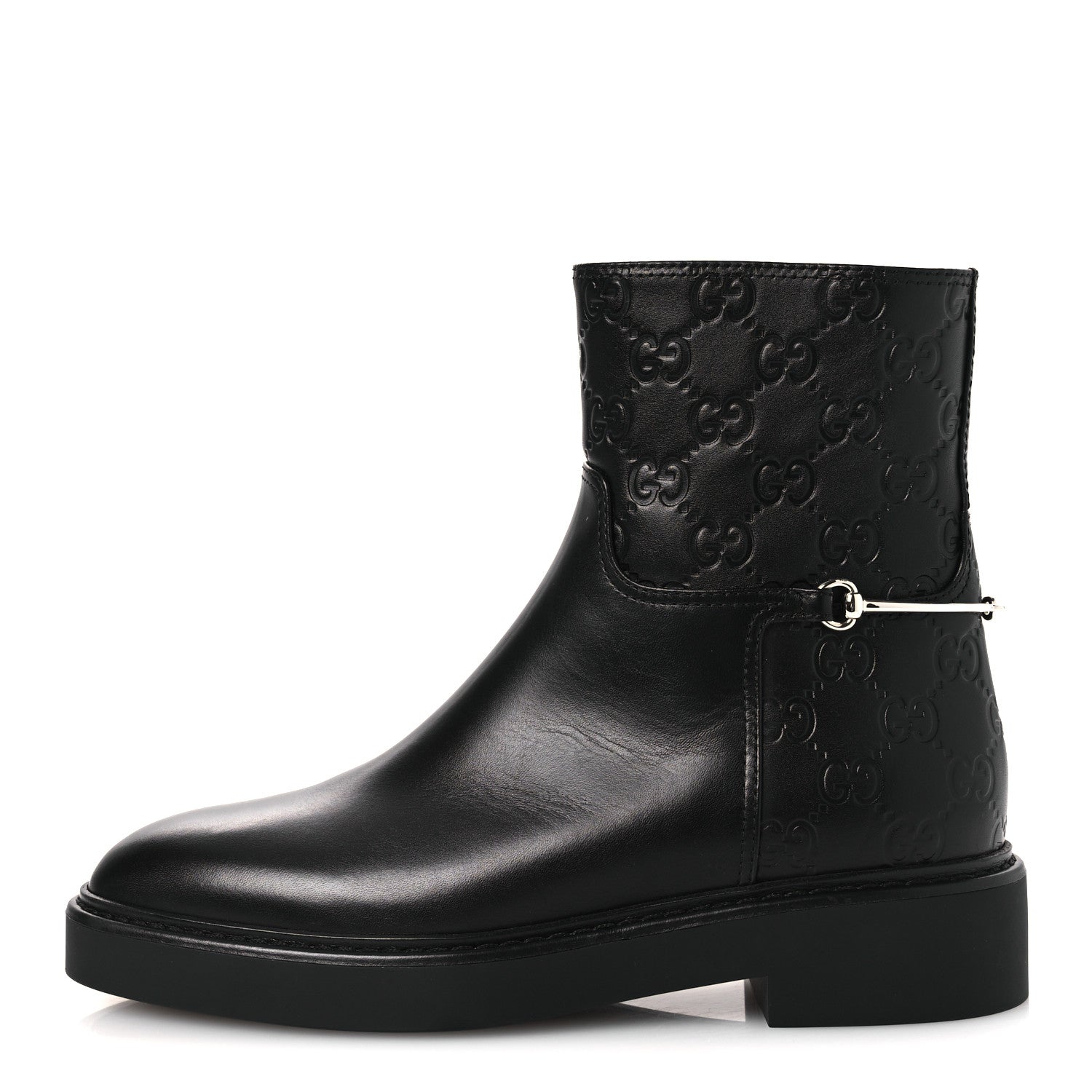 Gucci Guccissima Real Betis Glamour Womens Horsebit Ankle Boots 36 Black 1 of 22
