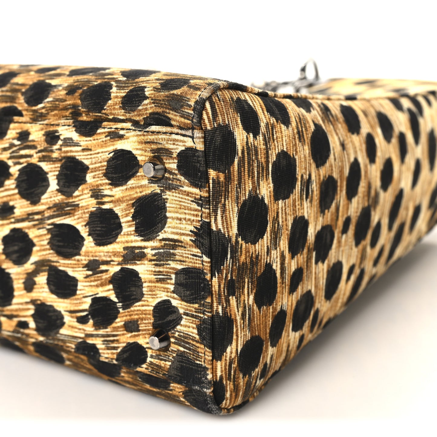 Canvas Leopard Print Large Lady Dior