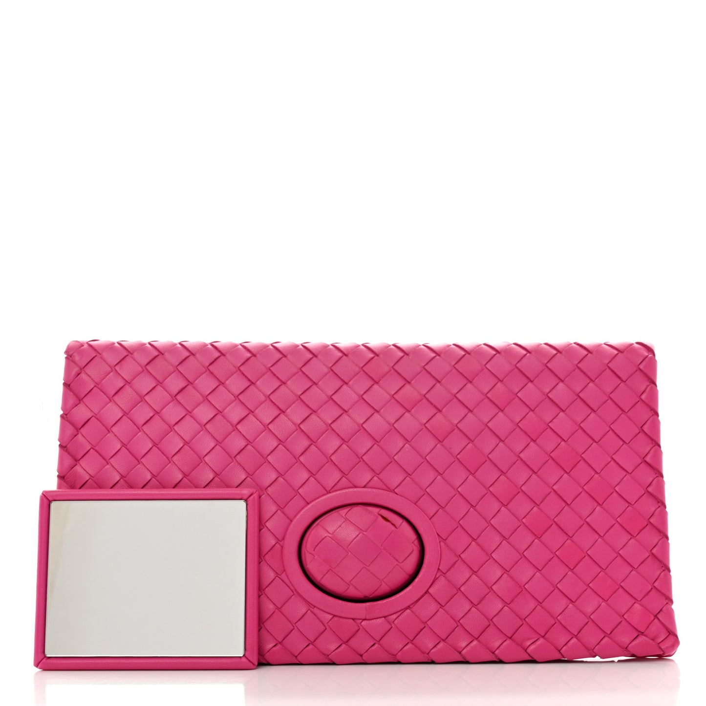 Nappa Intrecciato Turnlock Clutch Deco Rosa Shock