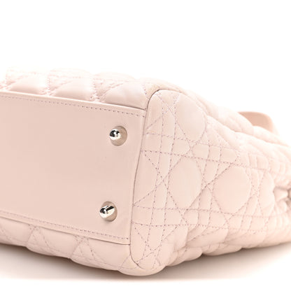 Christian Dior Lambskin Cannage Small Dior Soft Zipped Shopping Tote Light Pink 10 of 10