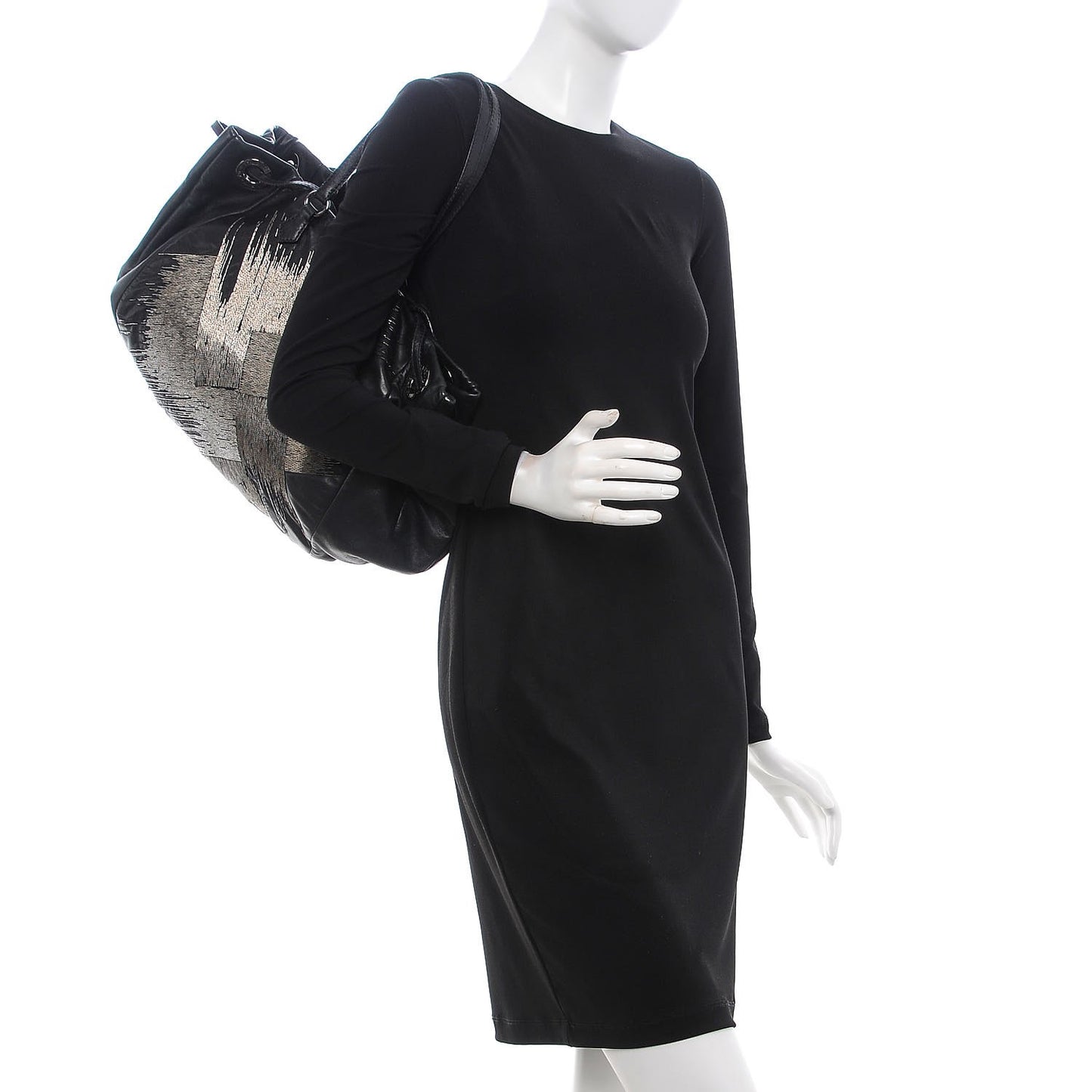 Nappa Beaded Glam Tote Black