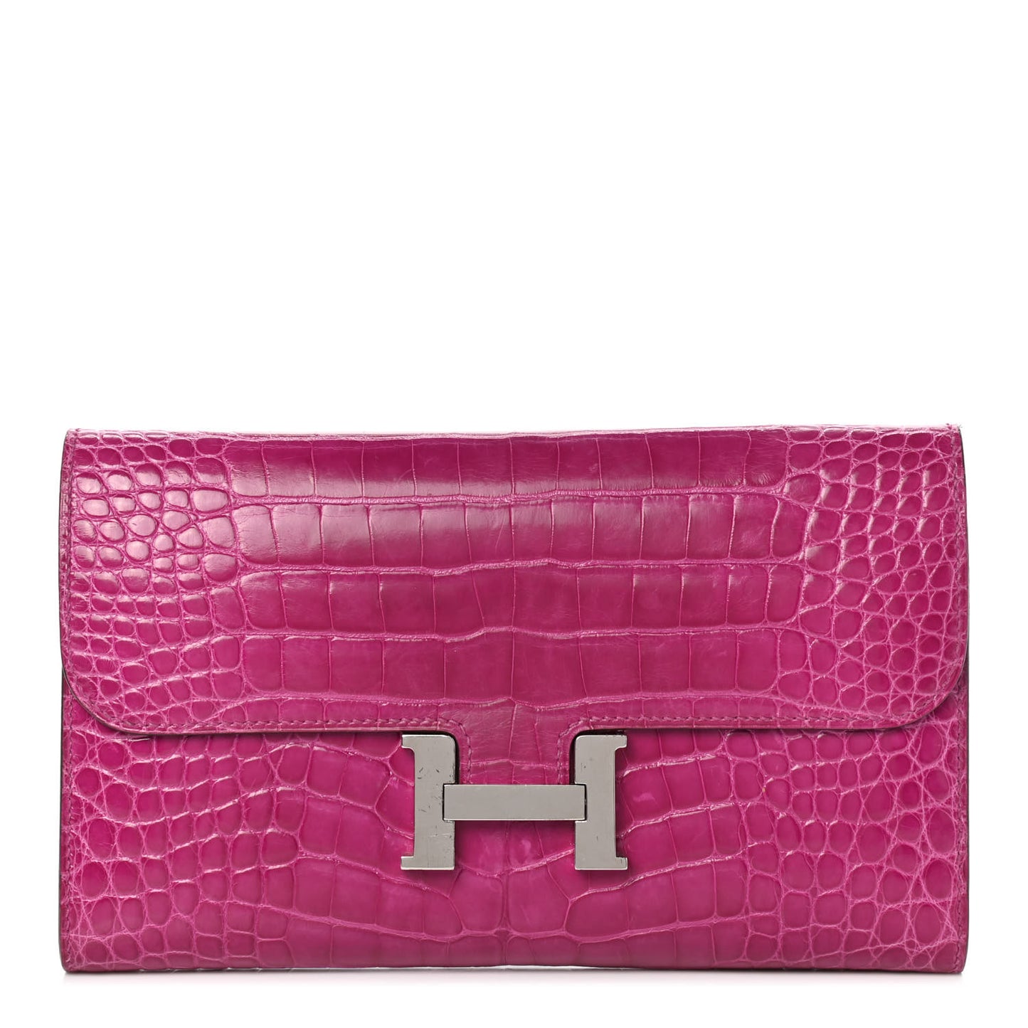 Shiny Alligator Constance Long Wallet Rose Scheherazade