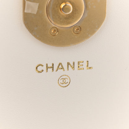 Chanel Lambskin Quilted Chanel 19 Flap Phone Holder With Chain White 6 of 14