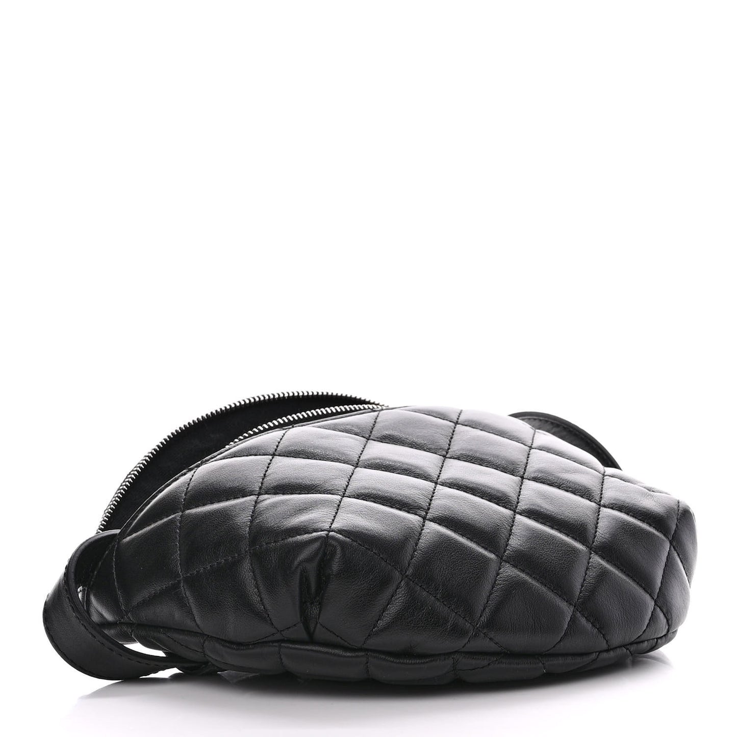 Calfskin Quilted Waist Belt Bag Black