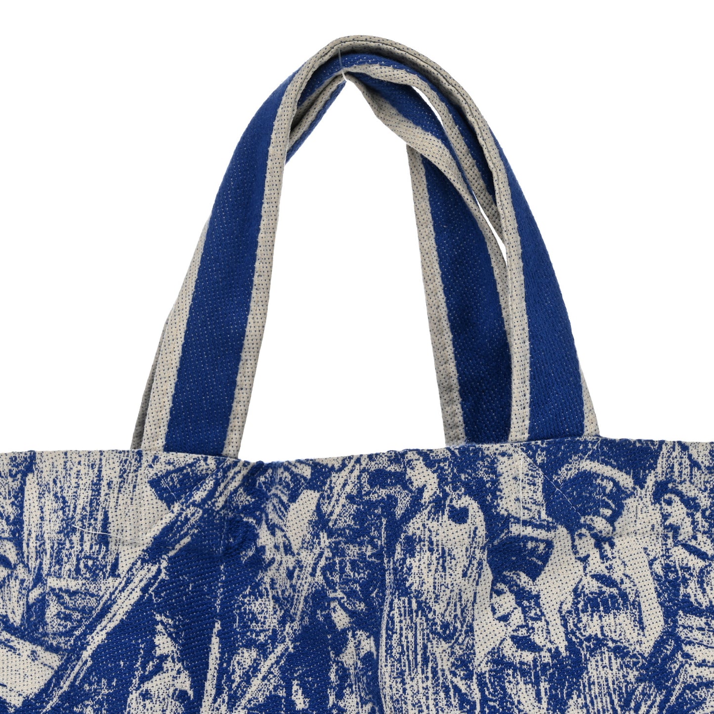 Canvas Print Cruise Tote Ivory Blue