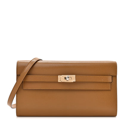 Hermes Chevre Chamkila Kelly Wallet To Go Caramel 1 of 11