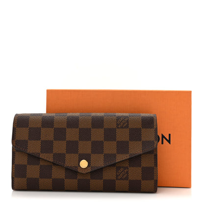 Louis Vuitton Damier Ebene Sarah Wallet NM Rose Ballerine 10 of 10