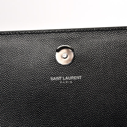 Saint Laurent Grain De Poudre Medium Classic Monogram Kate Satchel Black 6 of 7
