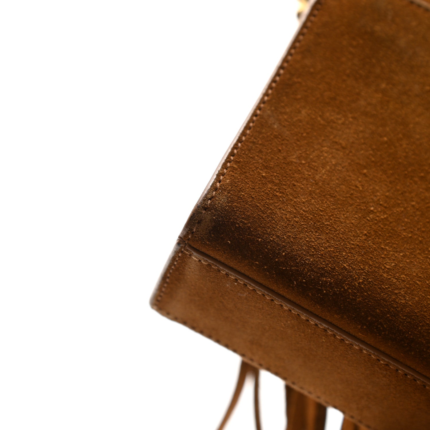 Saint Laurent Suede Fringe Small Monogram Satchel Light Ocre 16 of 17