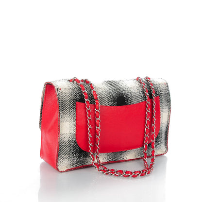 Chanel Tweed Jumbo Single Flap Ecru Red 3 of 9