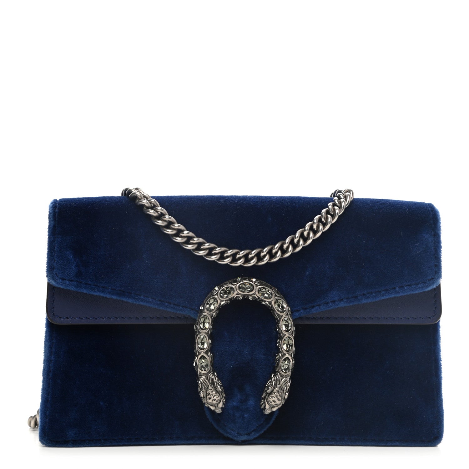 Gucci Velvet Super Mini Dionysus Shoulder Bag Cobalt 1 of 11
