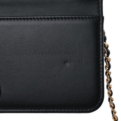 Chanel Caviar Quilted Boy Wallet On Chain WOC Black 14 of 15