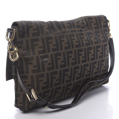 Fendi Zucca Patent Large Mia Shoulder Flap Tobacco 3 of 11