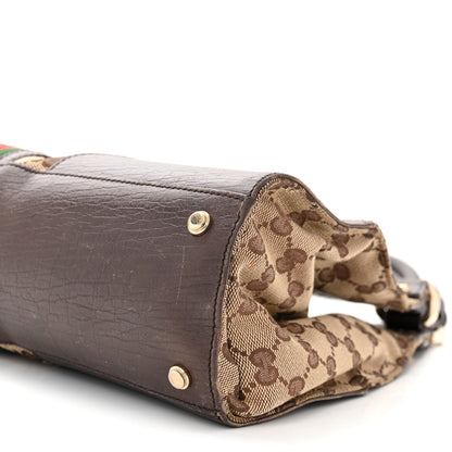 Gucci Monogram Web Junco Shoulder Bag Dark Brown 10 of 15