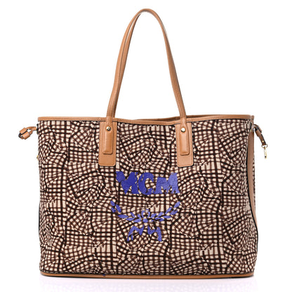 MCM Visetos Large Liz Reversible Shopper Tote Cognac 9 of 15