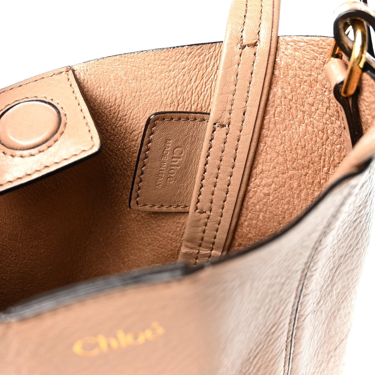 Chloe Grained Calfskin Small Spin Tote Woodrose 6 of 9