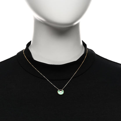 Cartier 18K Yellow Gold Diamond Chrysoprase XS Amulette de Cartier Pendant Necklace 2 of 5