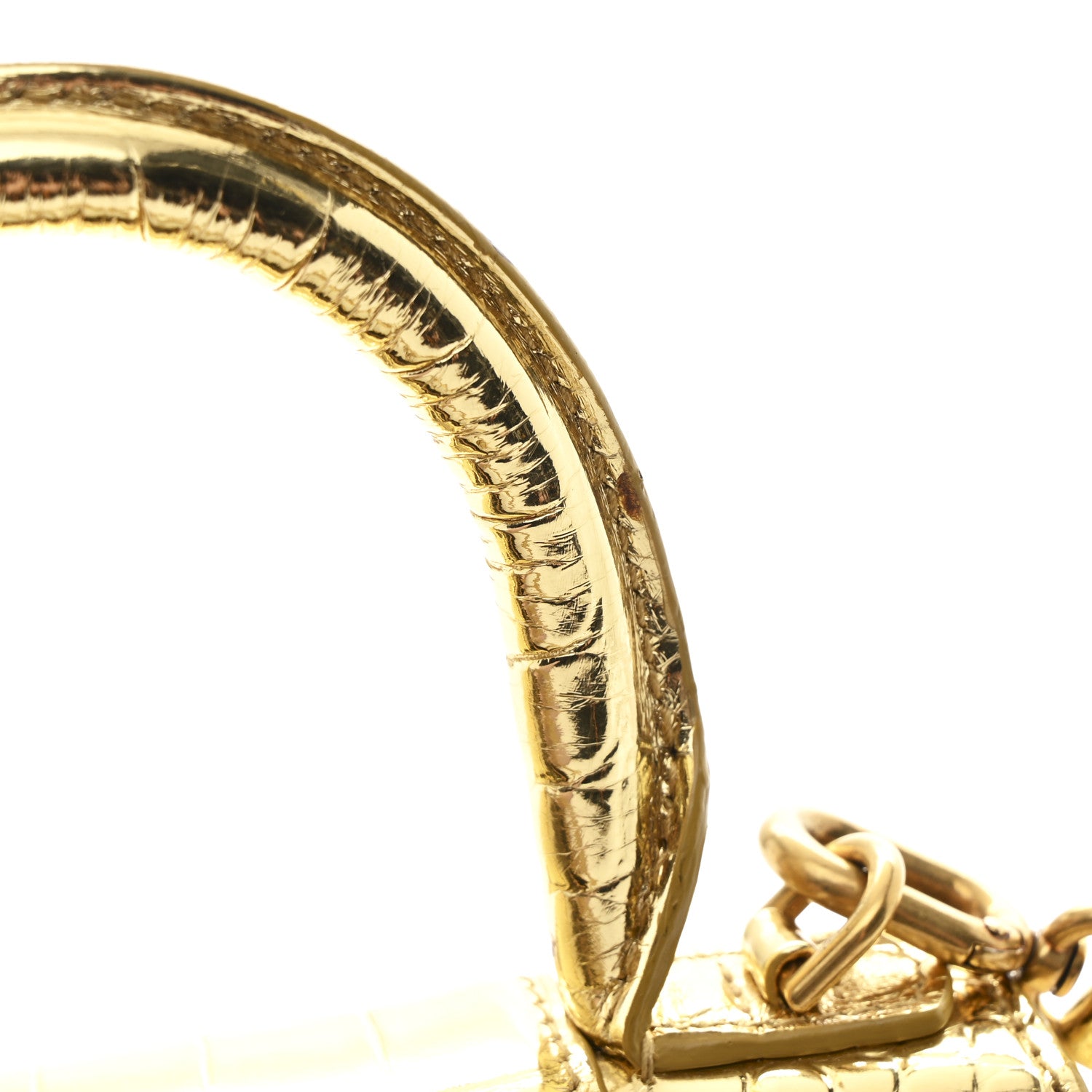 Balenciaga Metallic Calfskin Crocodile Embossed Hourglass Top