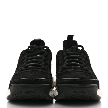 Chanel Suede Calfskin Nylon Grosgrain CC Sneakers 39.5 Black 2 of 9