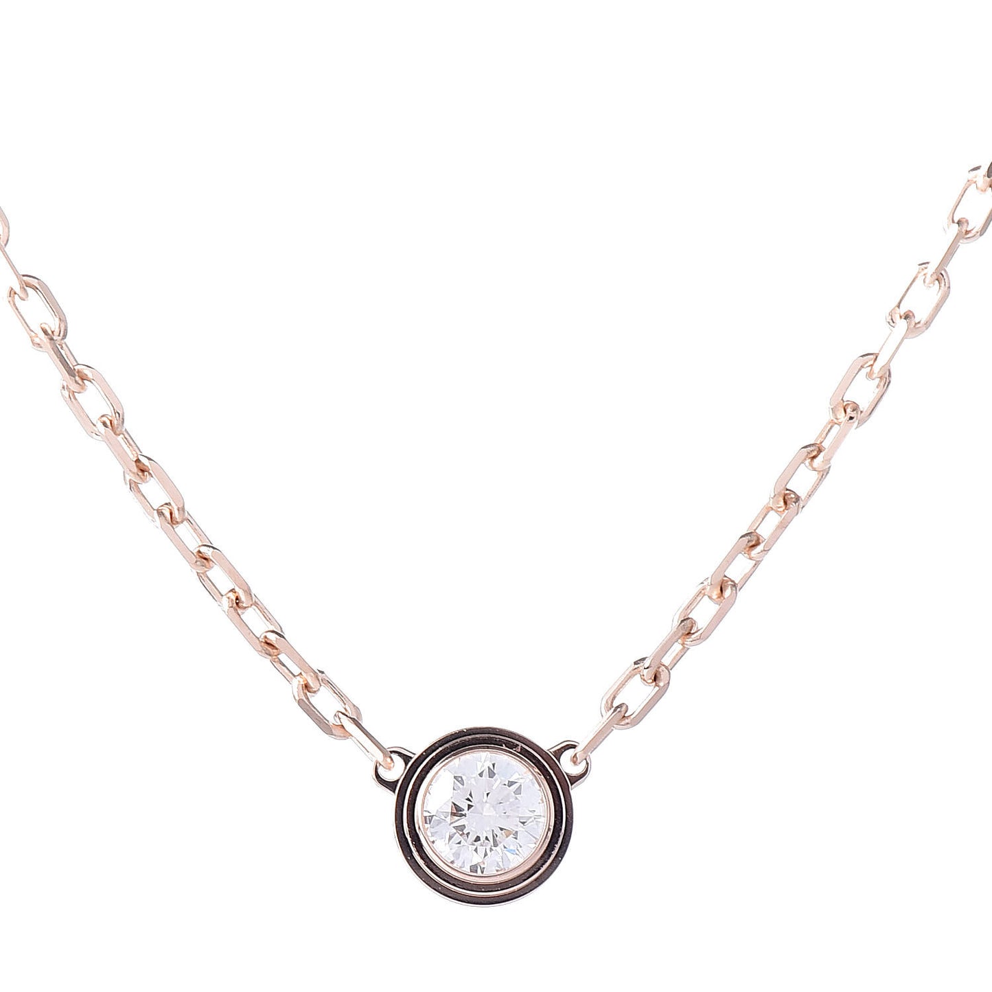 18K Pink Gold Diamond SM D'Amour Pendant Necklace