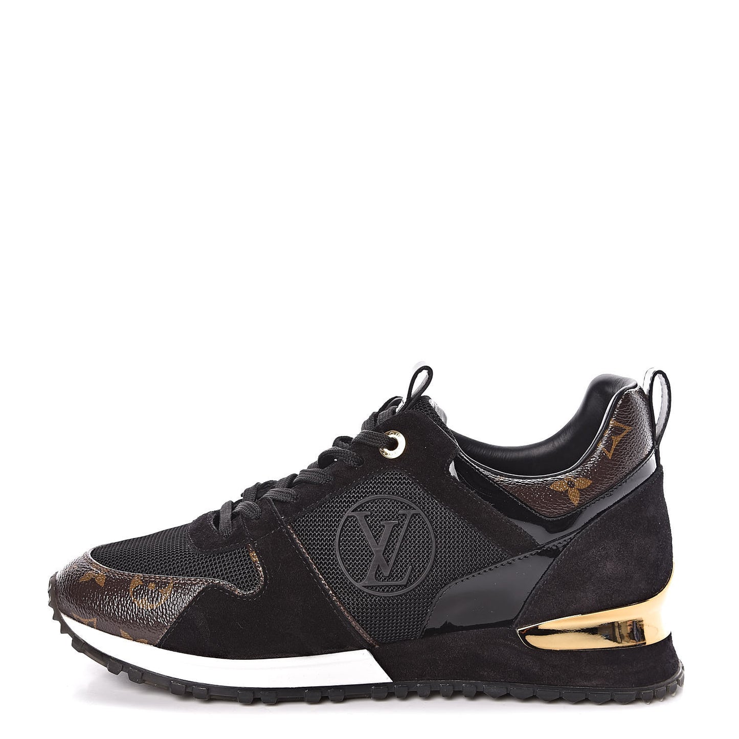 Suede Monogram Run Away Sneakers 40 Black