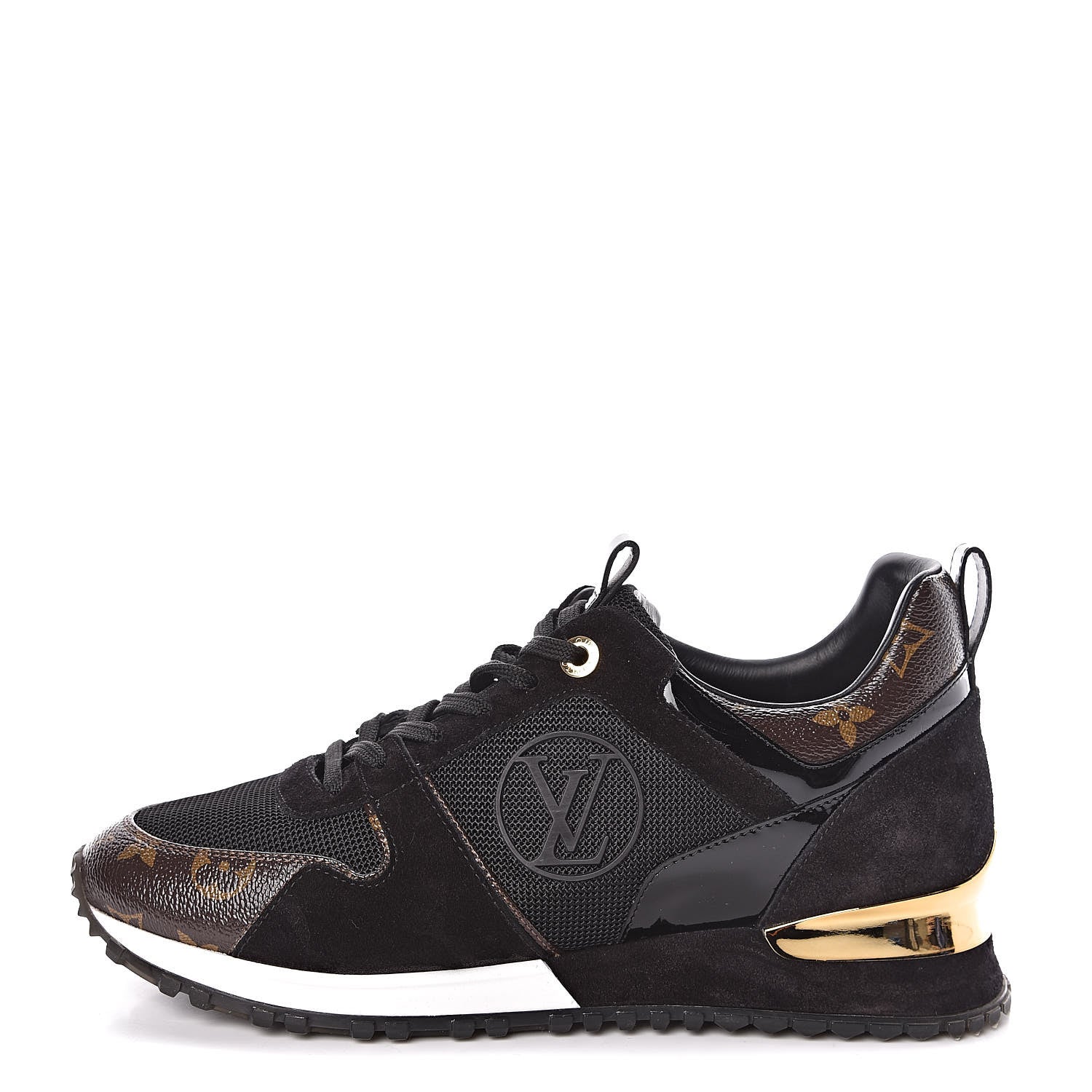 Louis Vuitton Suede Monogram Run Away Sneakers 40 Black 1 of 10