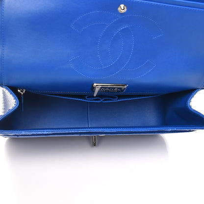 Chanel Python Jumbo Double Flap Bright Blue 6 of 9