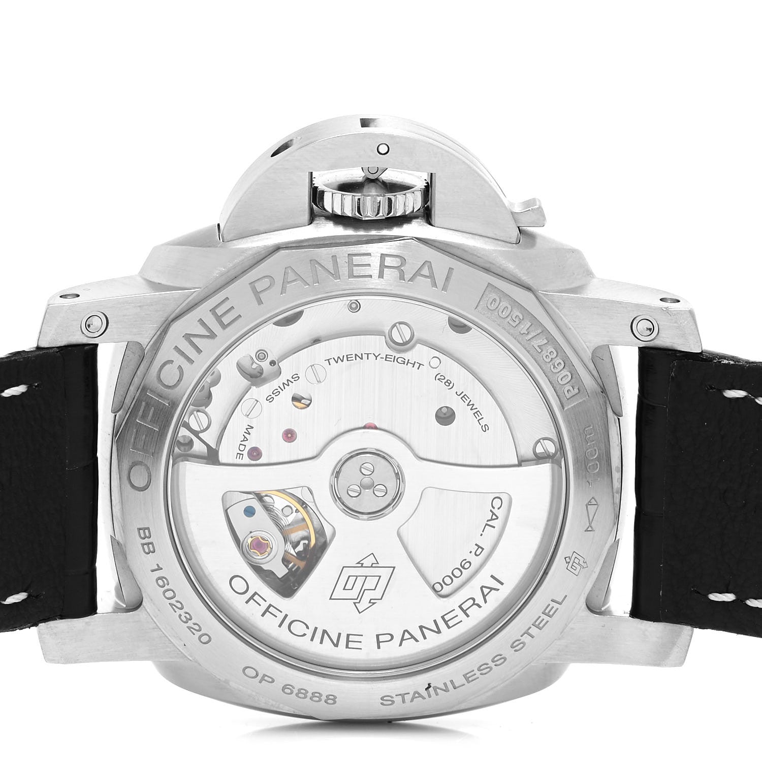 Panerai Stainless Steel Alligator 42mm Luminor 1950 3 Day Power Reserve Automatic Watch Black PAM00392 4 of 5