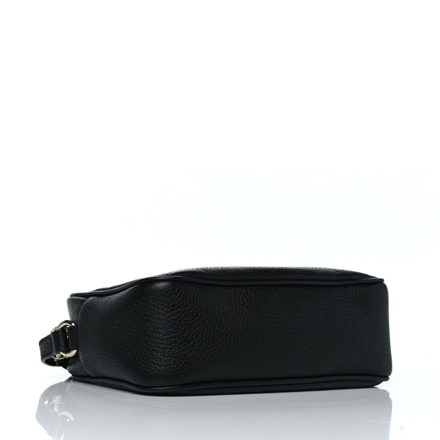 Pebbled Calfskin Small Soho Disco Bag Black