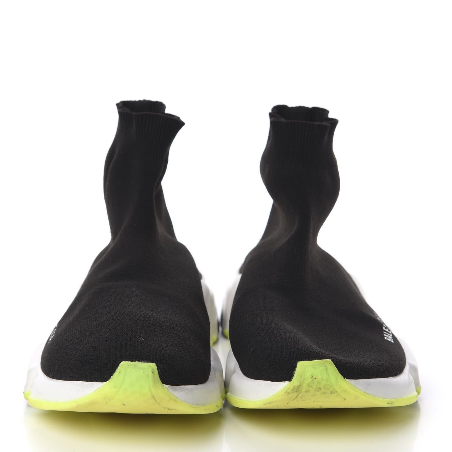Neoprene Knit Womens Speed Sneakers 43 Black White Yellow Fluo