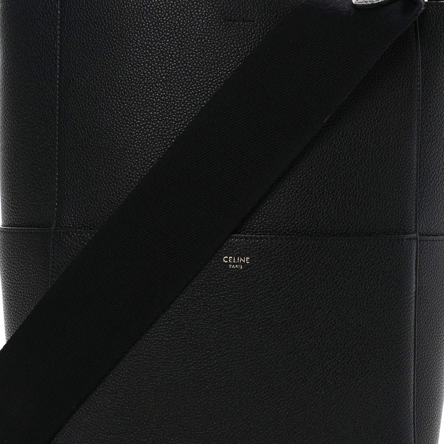 Soft Grained Calfskin Sangle Bucket Bag Black