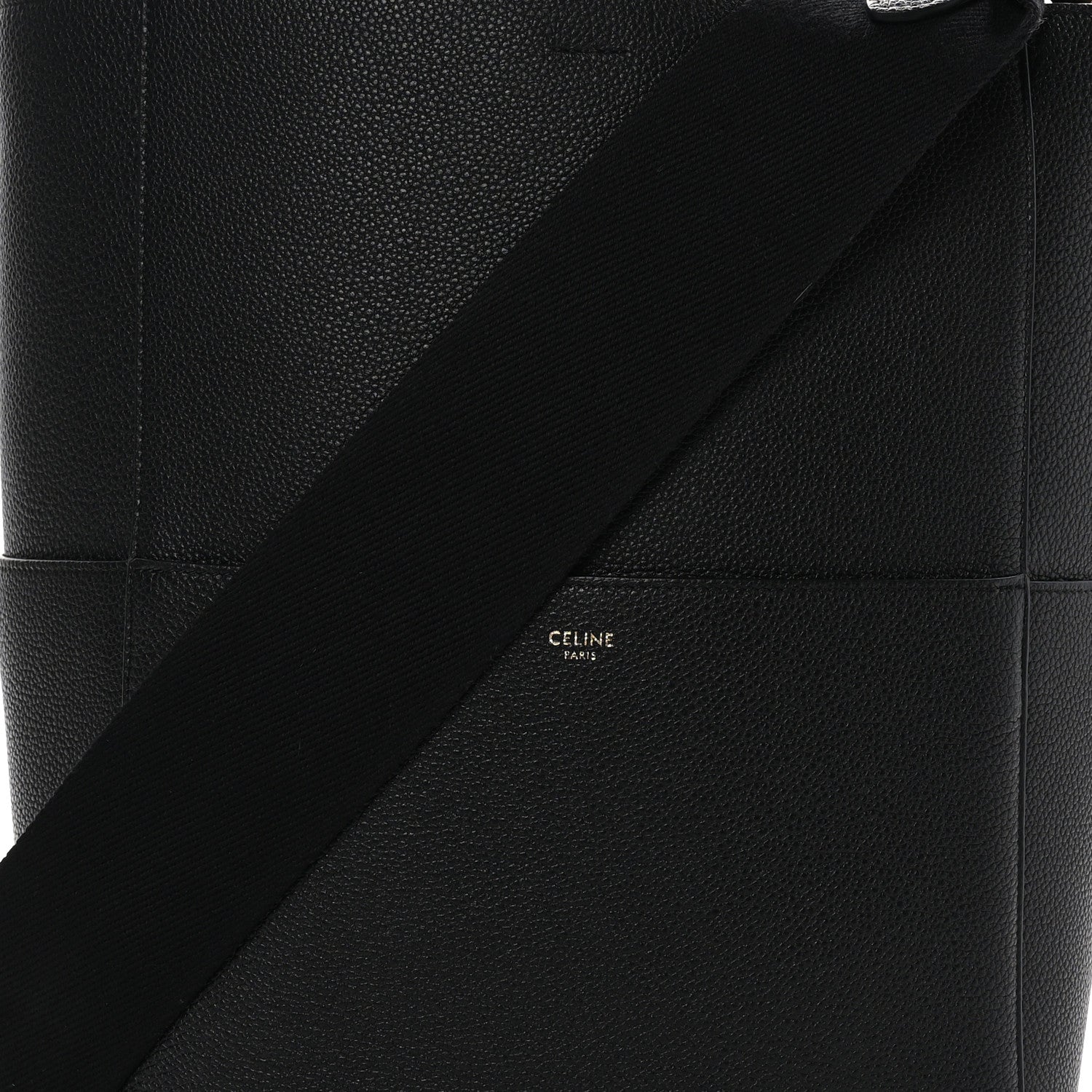 Celine Soft Grained Calfskin Sangle Bucket Bag Black 6 of 8