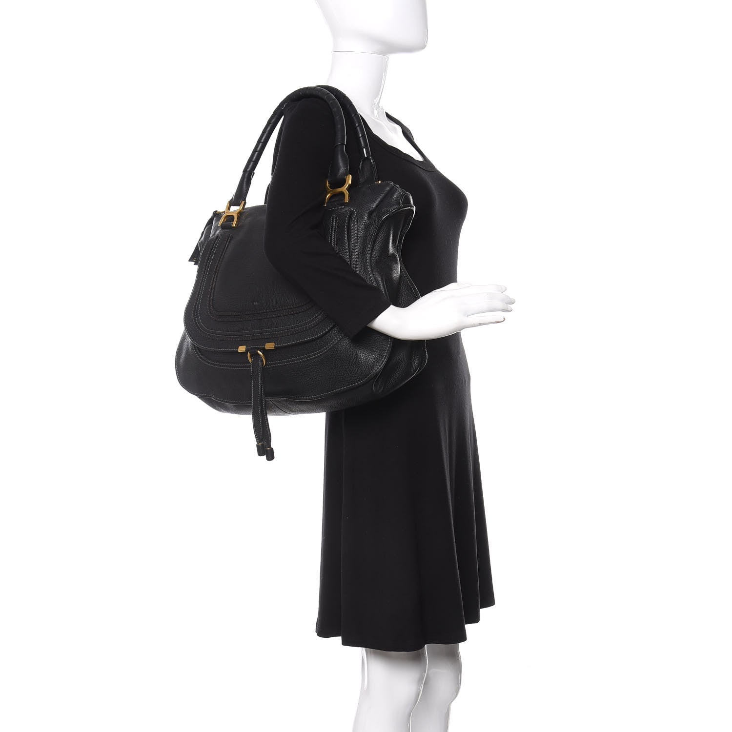 Chloe Calfskin Large Marcie Satchel Black 2 of 10