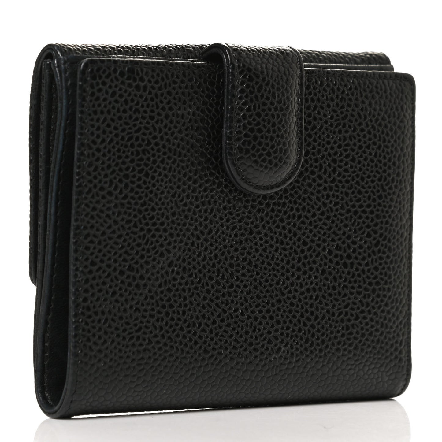 Caviar Timeless CC Compact French Wallet Black