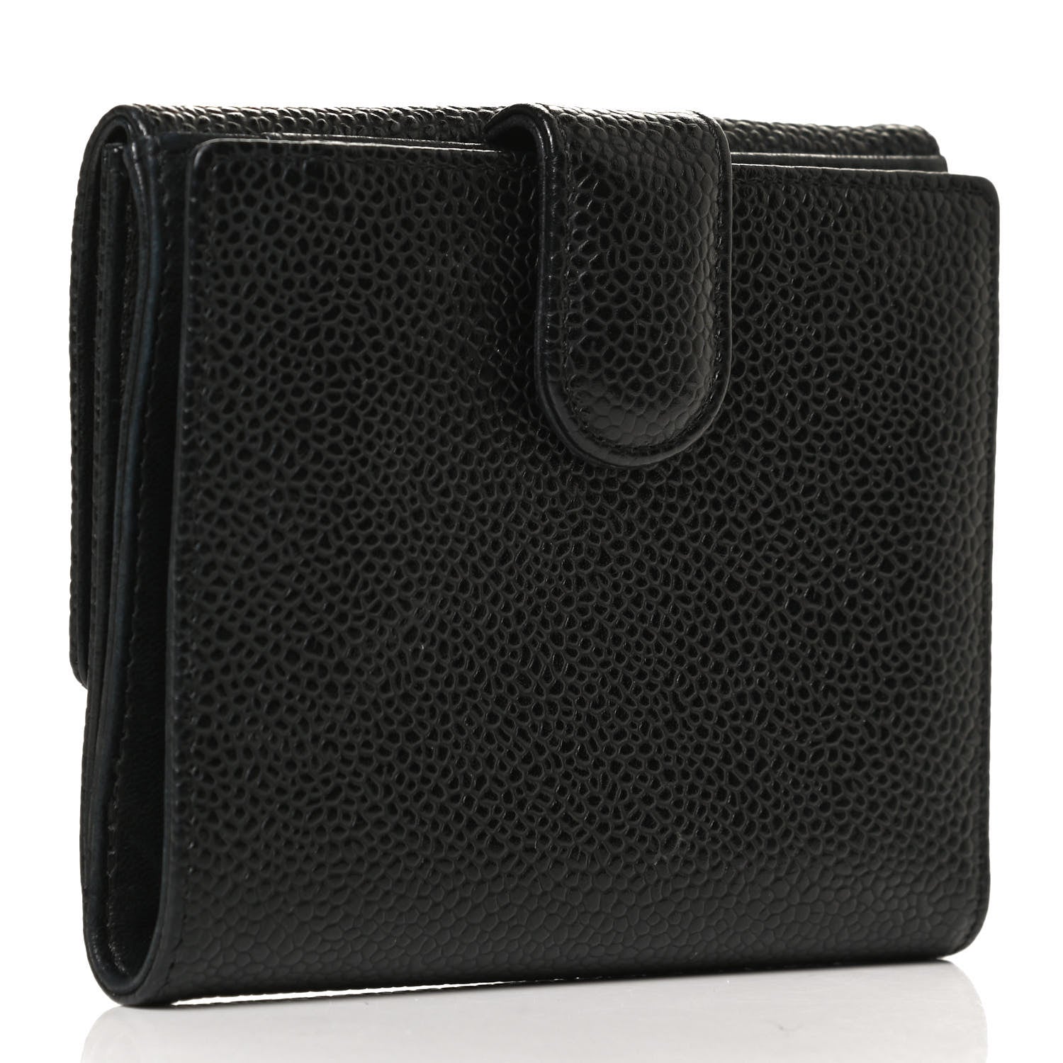 Chanel Caviar Timeless CC Compact French Wallet Black 3 of 13