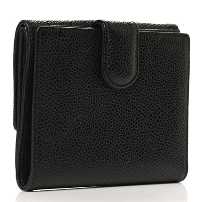 Chanel Caviar Timeless CC Compact French Wallet Black 3 of 13
