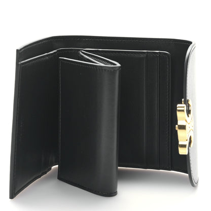 Celine Shiny Calfskin Small Triomphe Wallet Black 5 of 9