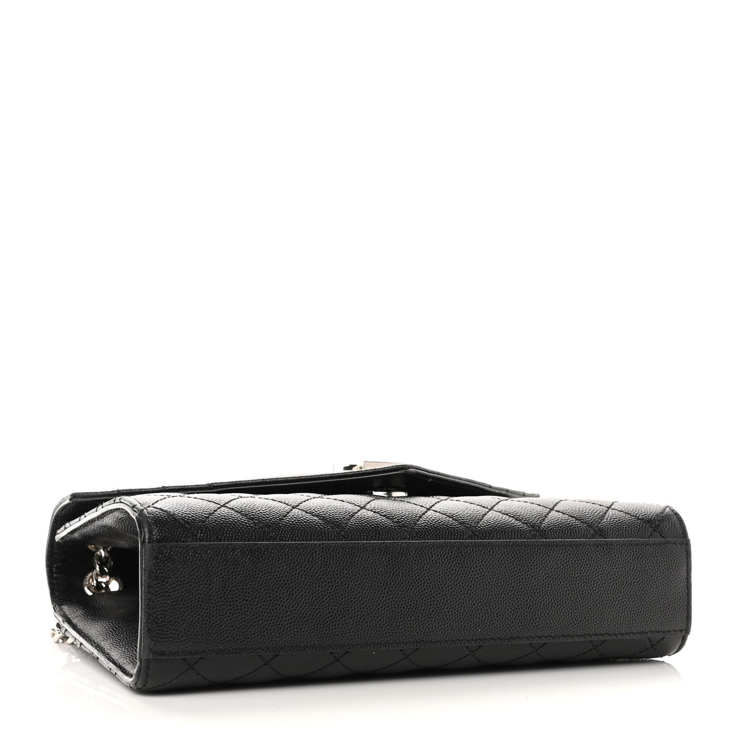 Grain De Poudre Textured Mixed Matelasse Triquilt Medium Monogram Satchel Black