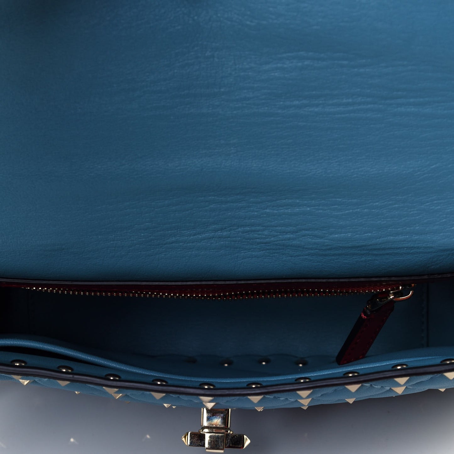 Nappa Medium Rockstud Spike Shoulder Bag Blue