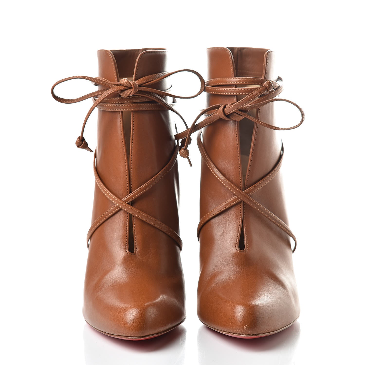 Christian Louboutin Shiny Nappa S.I.T. Rain 100 Ankle Boots 38 Cuoio 2 of 11