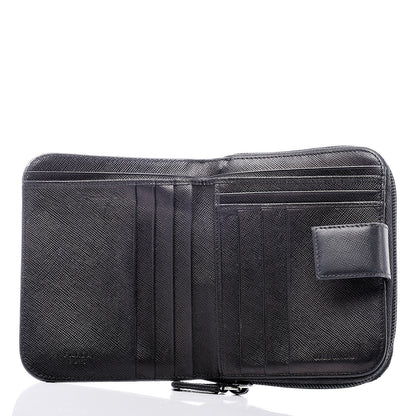 Prada Saffiano Compact Zip Around Wallet Black 5 of 14