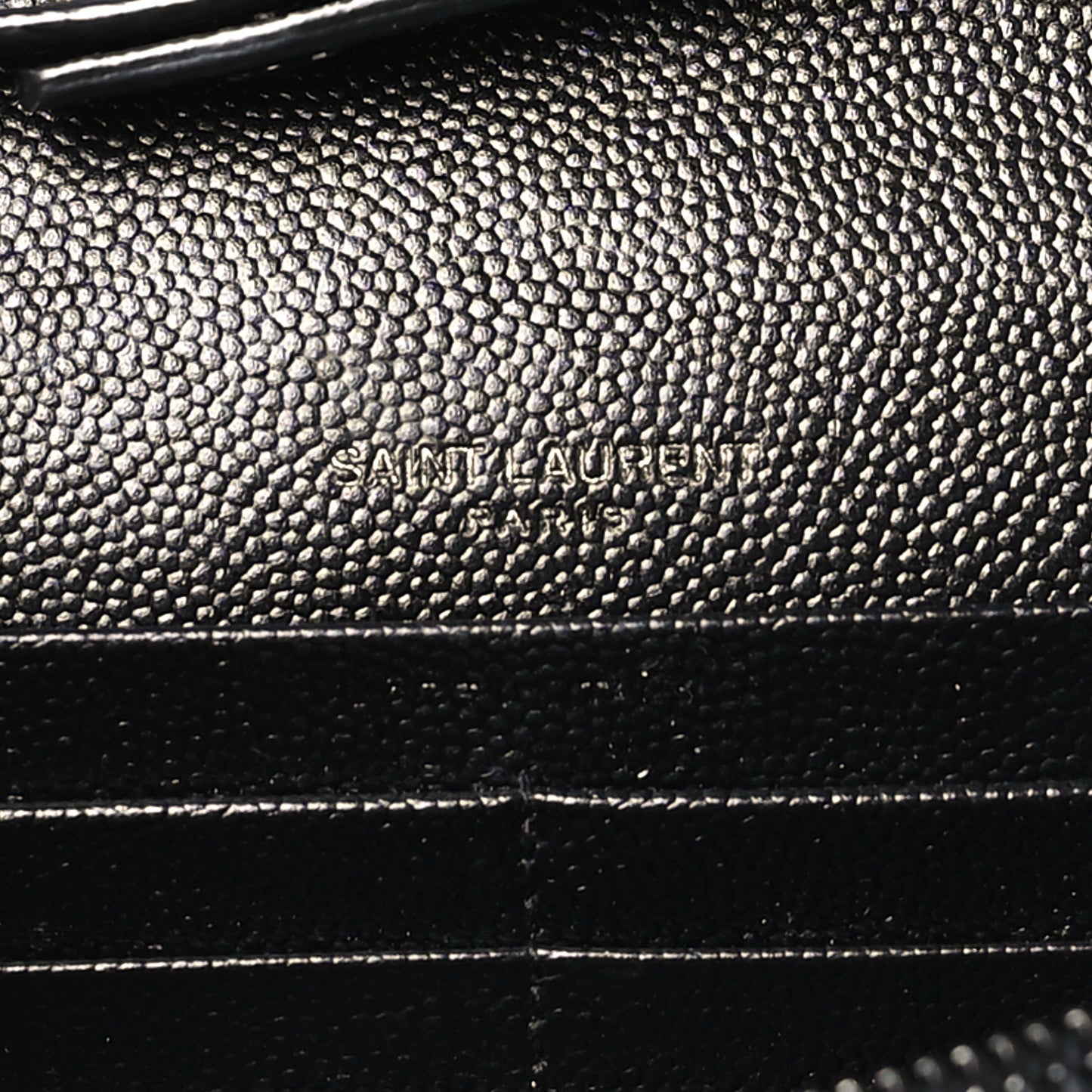 Grain De Poudre Matelasse Chevron Monogram Monochrome Chain Wallet Black