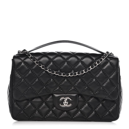 Chanel Lambskin Quilted Jumbo Easy Carry Flap Black 1 of 8