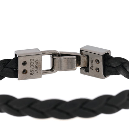 Louis Vuitton Calfskin Braided Lock Bracelet Black 4 of 4