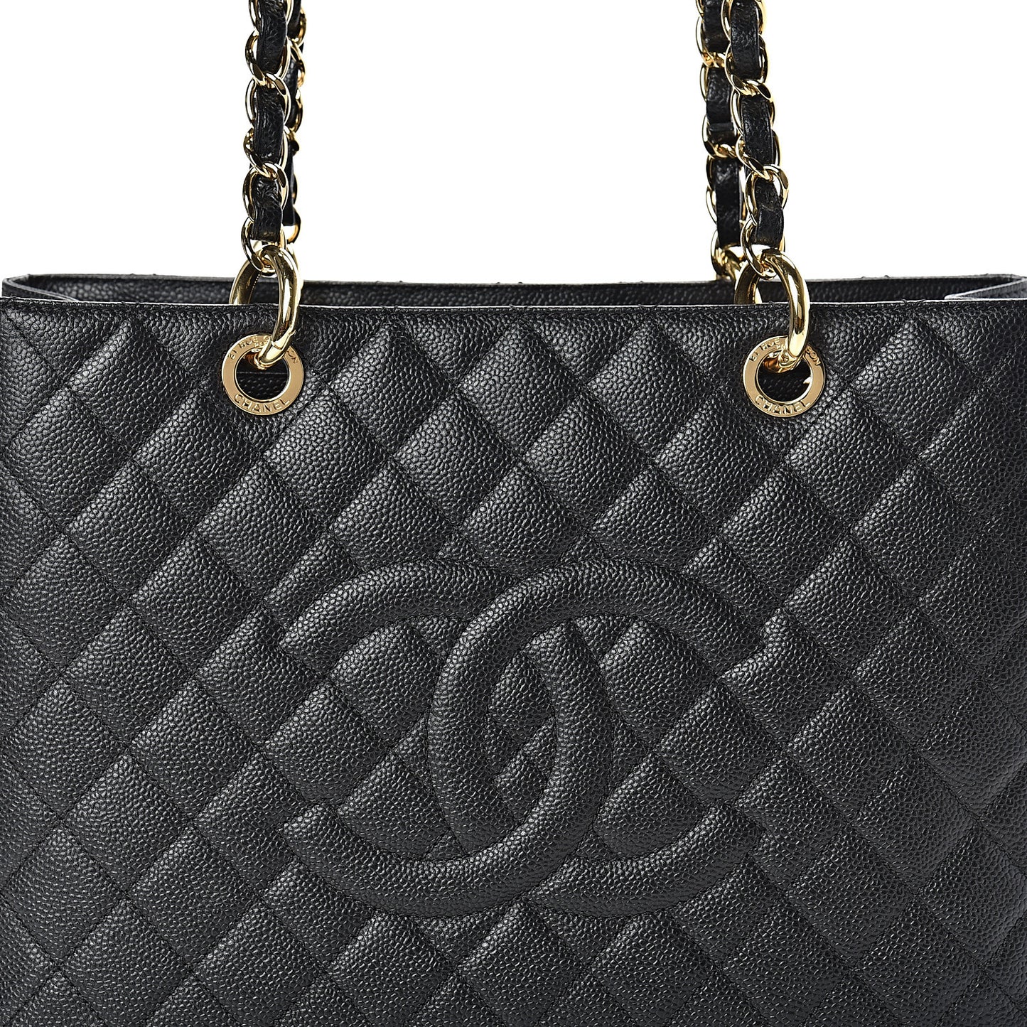 Caviar Quilted Grand Shopping Tote GST Black