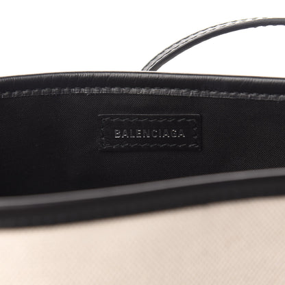 Balenciaga Cotton Canvas Calfskin Navy Cabas XS Natural Black 9 of 12